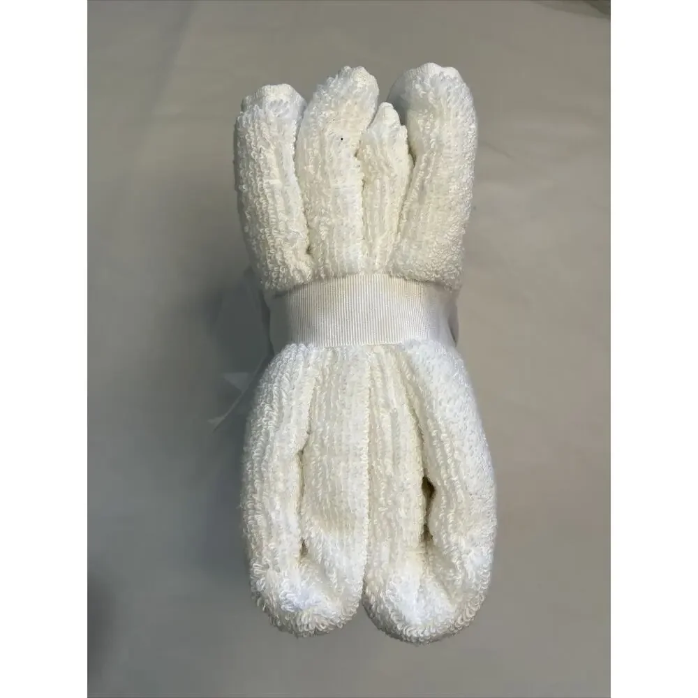 Martha Stewart Plush Hand Towels Everyday White 16x30 Inch Cotton Set of 2